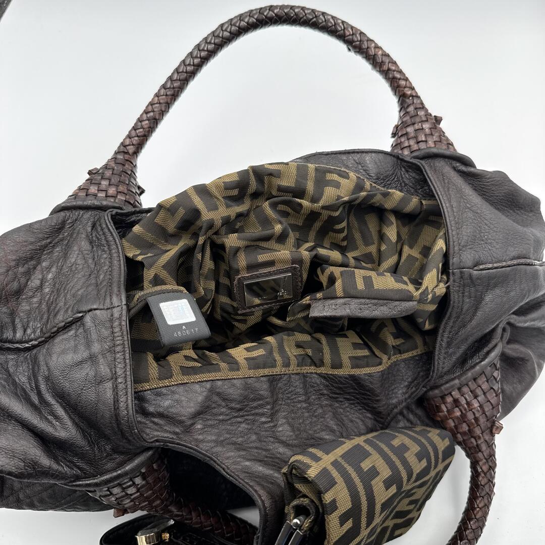 Fendi Spy Dark Brown Leather Handbag
