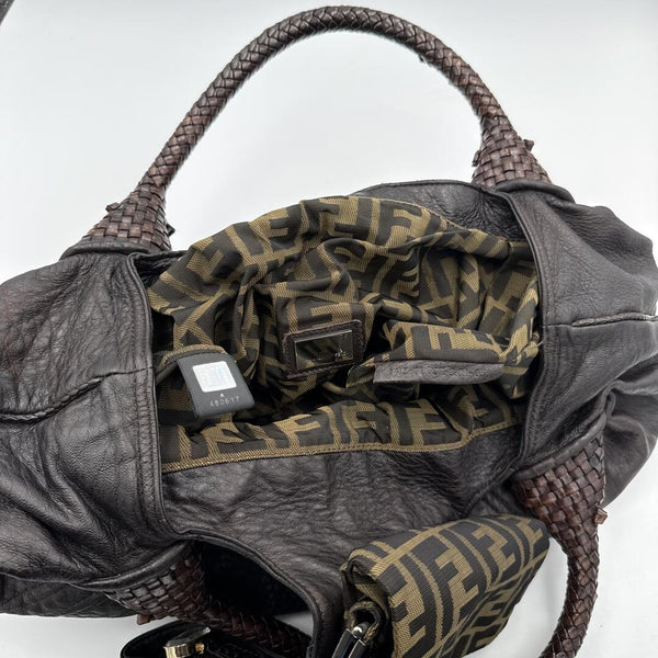 Fendi Spy Dark Brown Leather Handbag