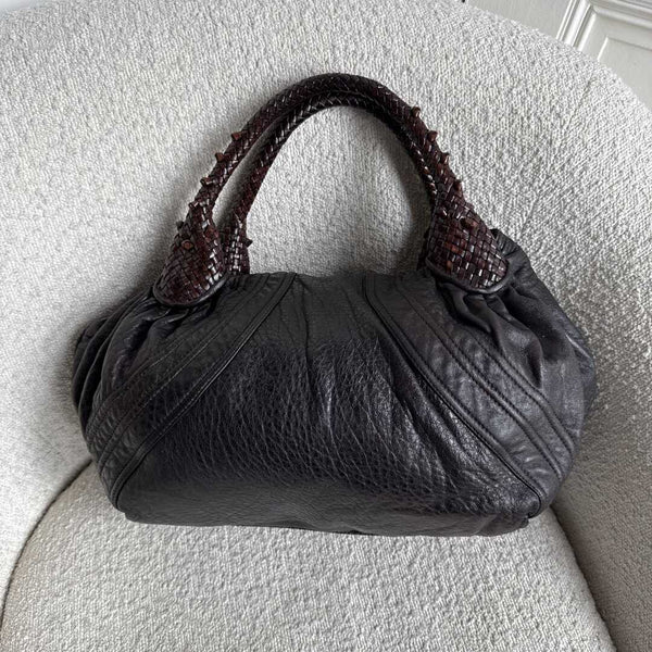 Fendi Spy Dark Brown Leather Handbag