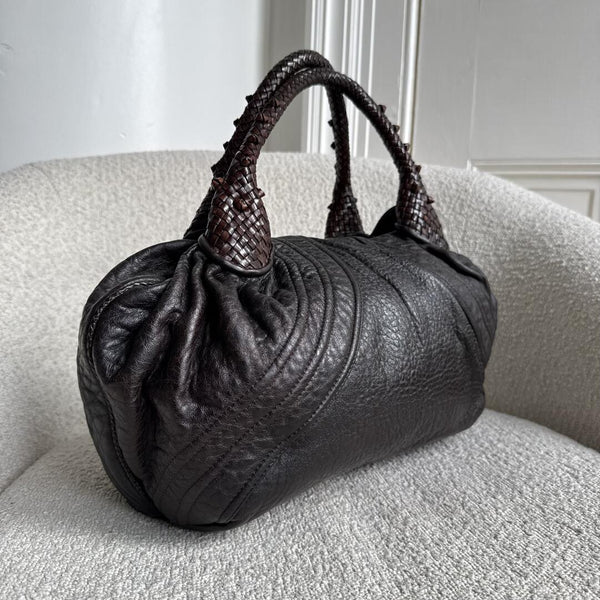 Fendi Spy Dark Brown Leather Handbag