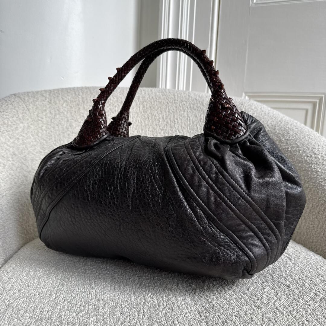 Fendi Spy Dark Brown Leather Handbag