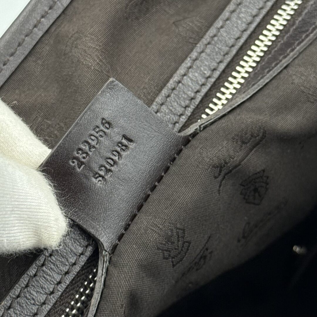 Gucci GG Canvas Twins Black Leather Tote Bag