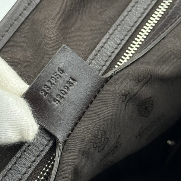 Gucci GG Canvas Twins Black Leather Tote Bag