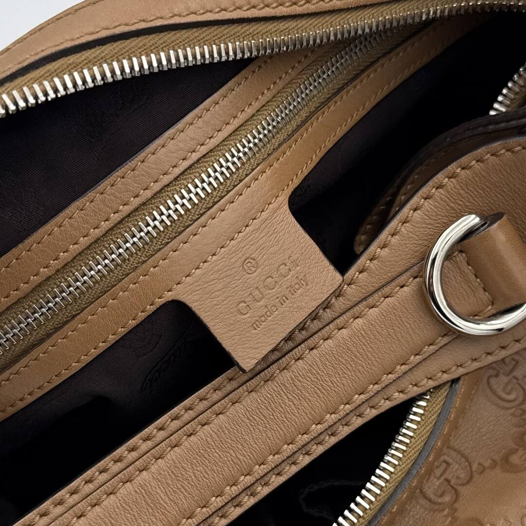 Gucci Guccissima Hobo Leather Brown Shoulder Bag