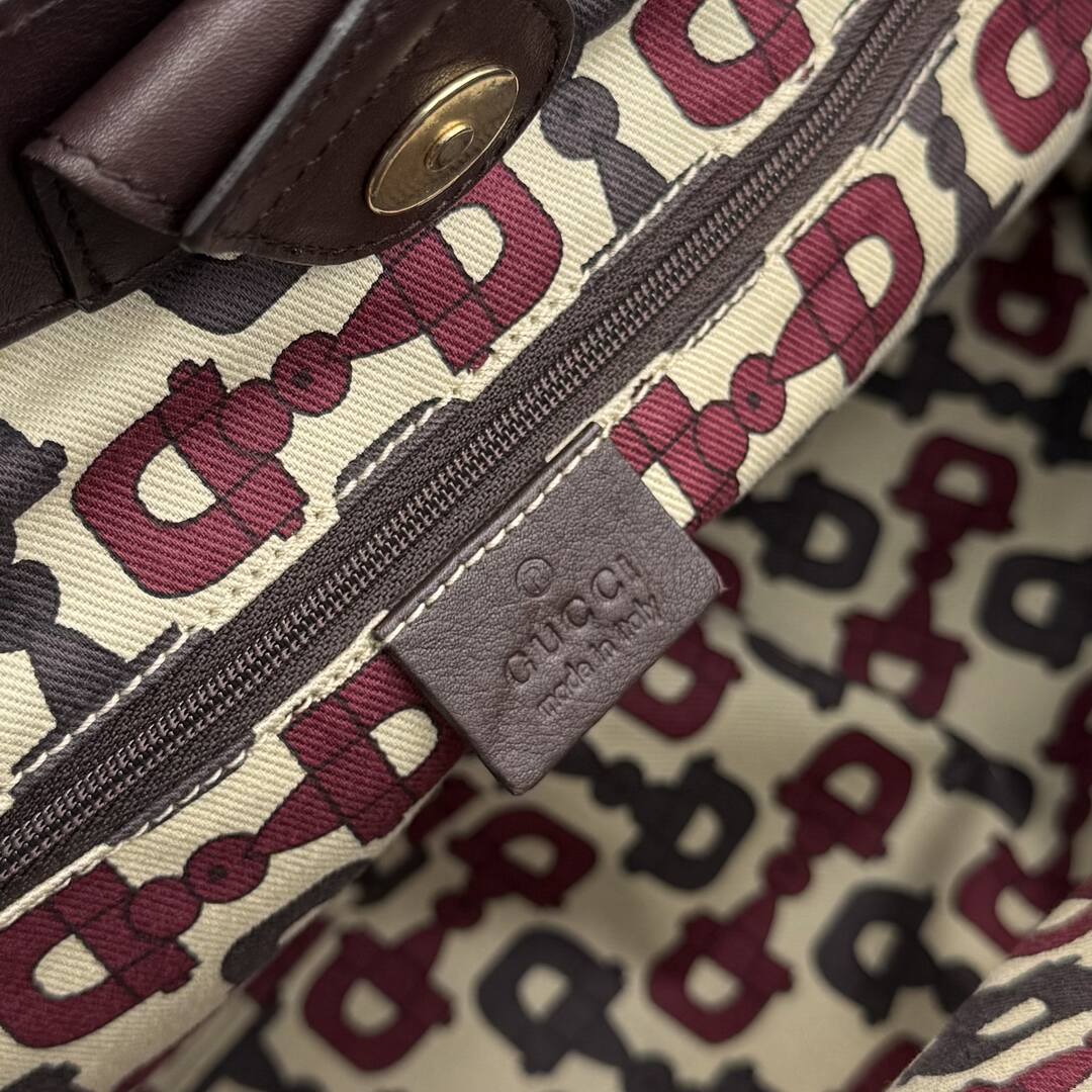 Gucci Guccissima Sukey Leather Brown Tote Bag