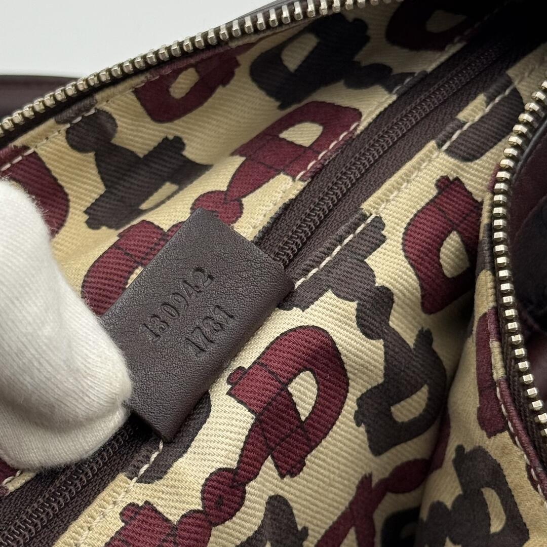 Gucci Guccissima Abbey Brown Boston Leather Shoulder Bag