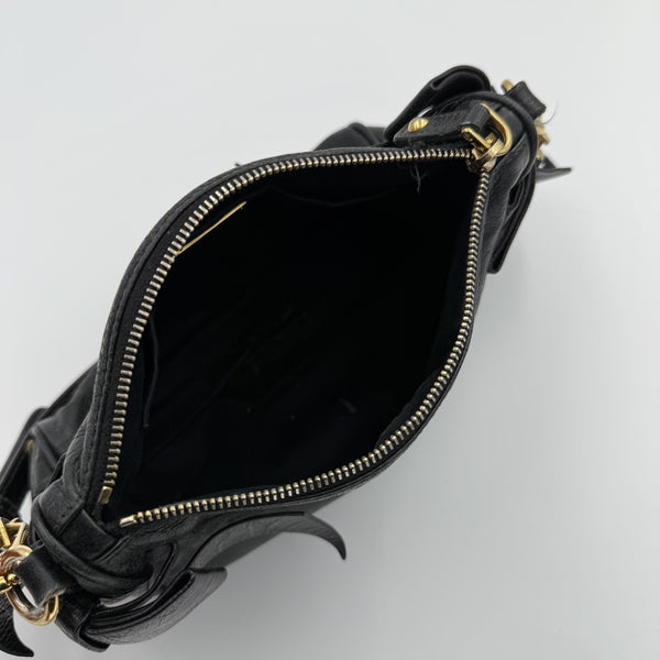 Miu Miu Vitello Bow Leather Black Mini Shoulder Bag
