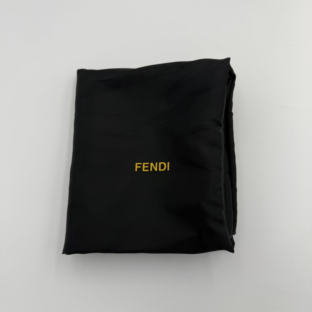 Fendi Zucchino Canvas Chef Black Shoulder Bag