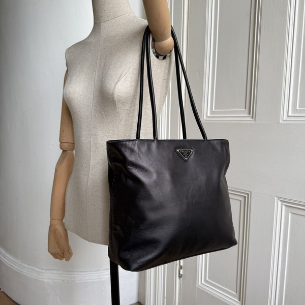 Prada Nappa Leather Black Tote Bag