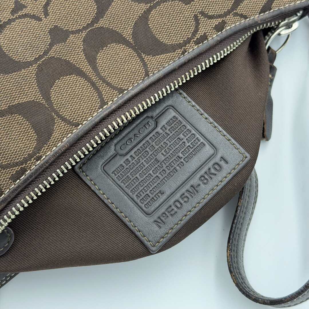 RARE Coach Signature Brown Baguette Shoulder Bag