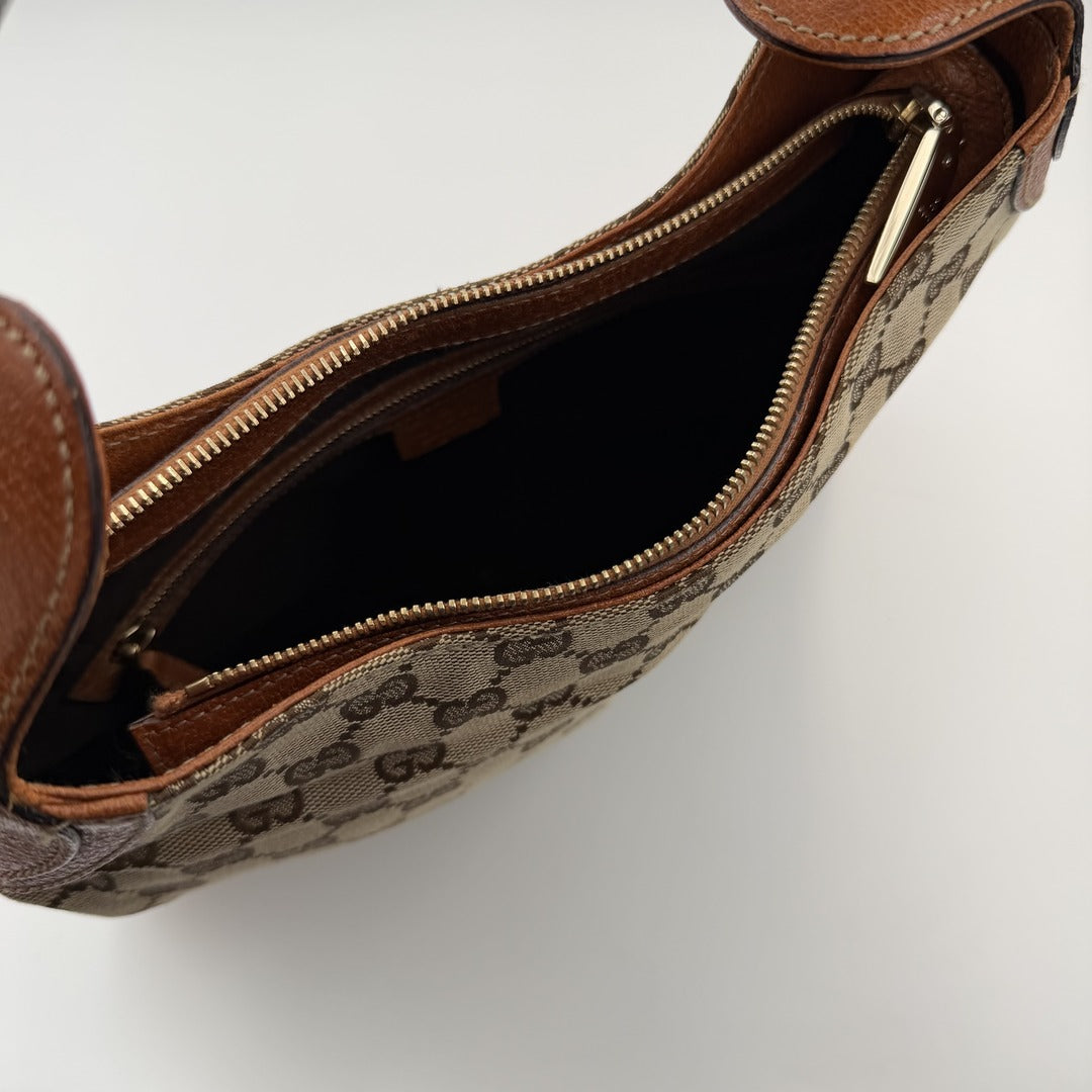Gucci GG Canvas Horsebit Brown Shoulder Bag