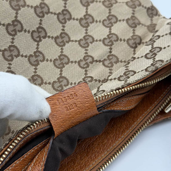 Gucci GG Canvas Horsebit Brown Shoulder Bag