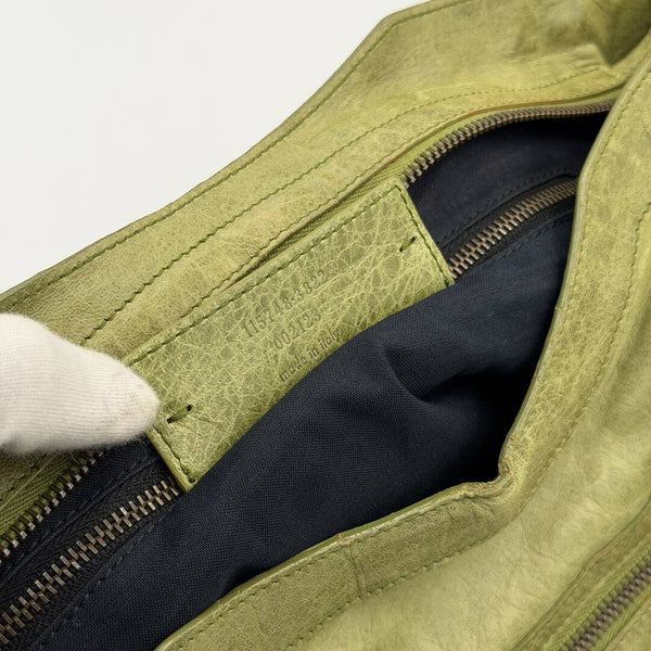 2010 Balenciaga The City Leather Green Handbag