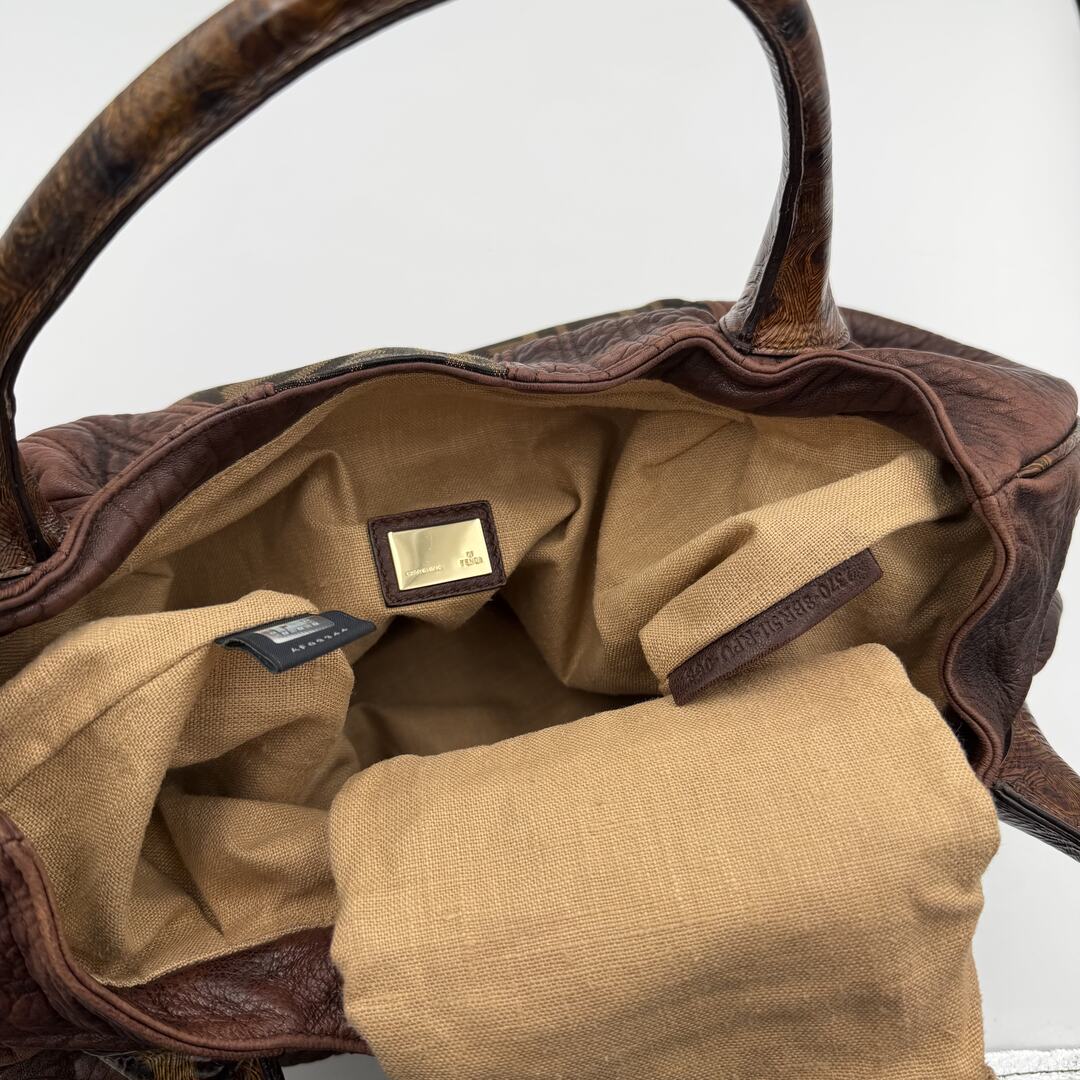 Fendi Zucca Spy Dark Brown Handbag