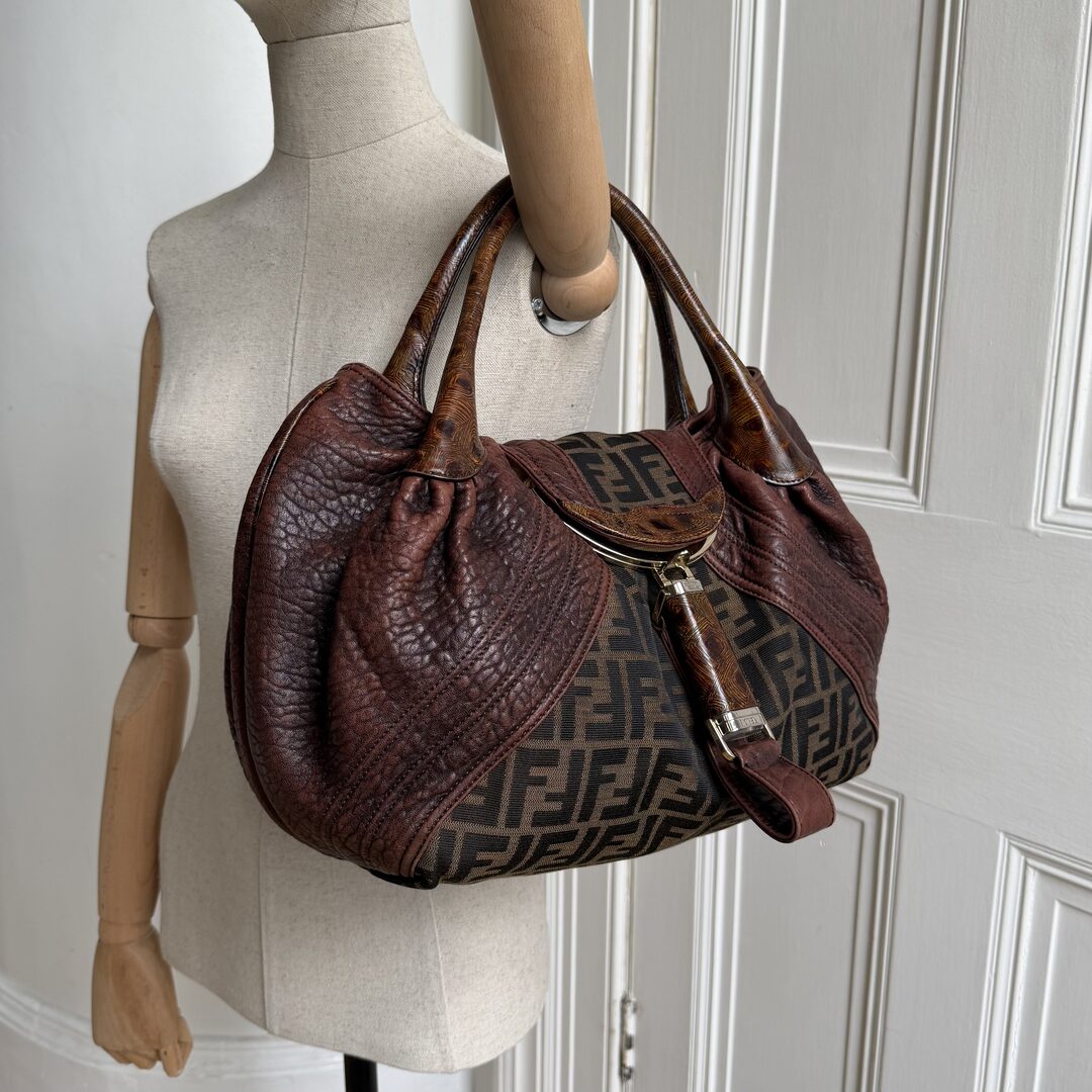 Fendi Zucca Spy Dark Brown Handbag