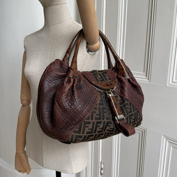 Fendi Zucca Spy Dark Brown Handbag