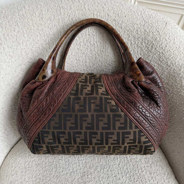 Fendi Zucca Spy Dark Brown Handbag