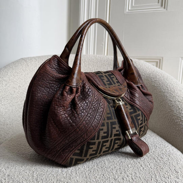 Fendi Zucca Spy Dark Brown Handbag