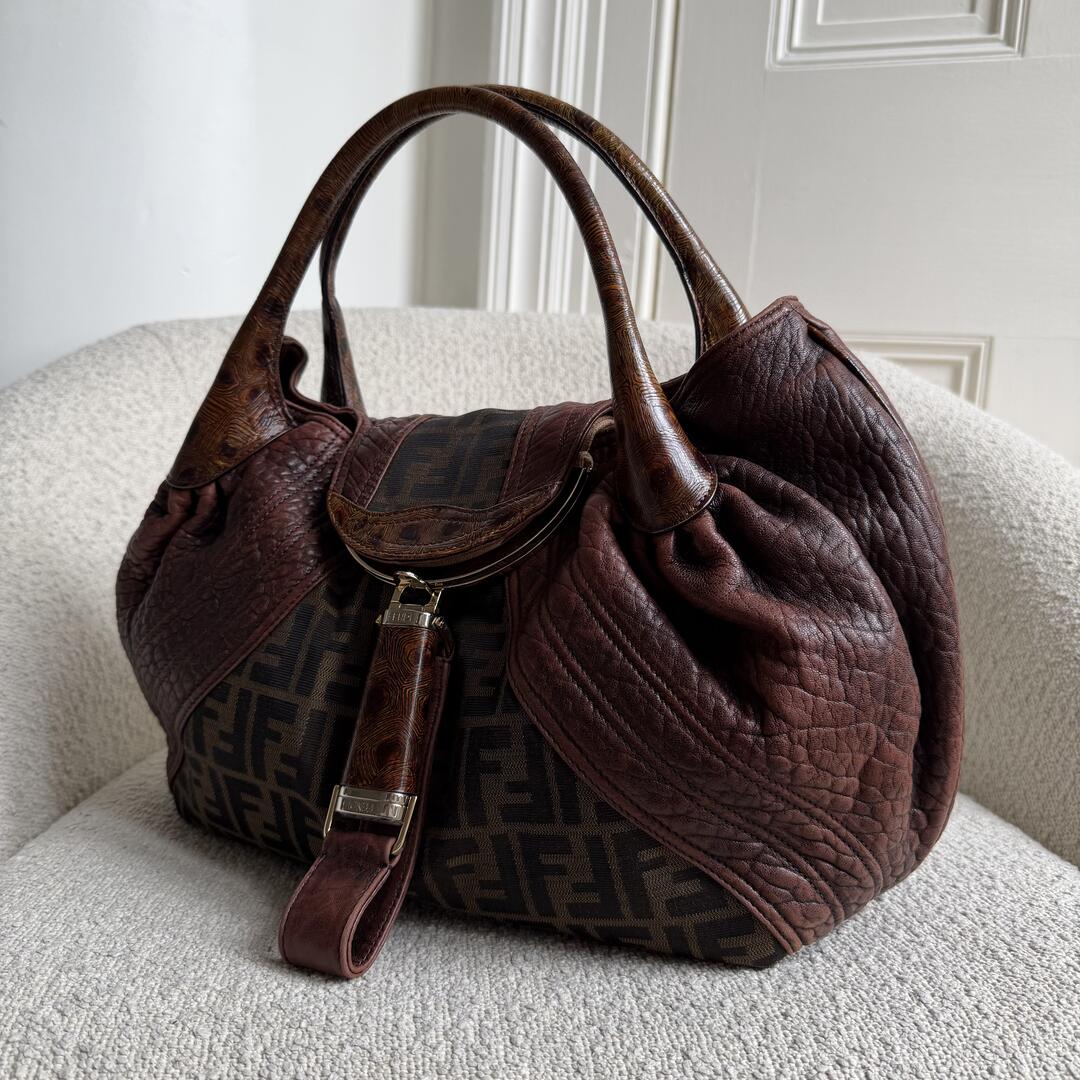 Fendi Zucca Spy Dark Brown Handbag