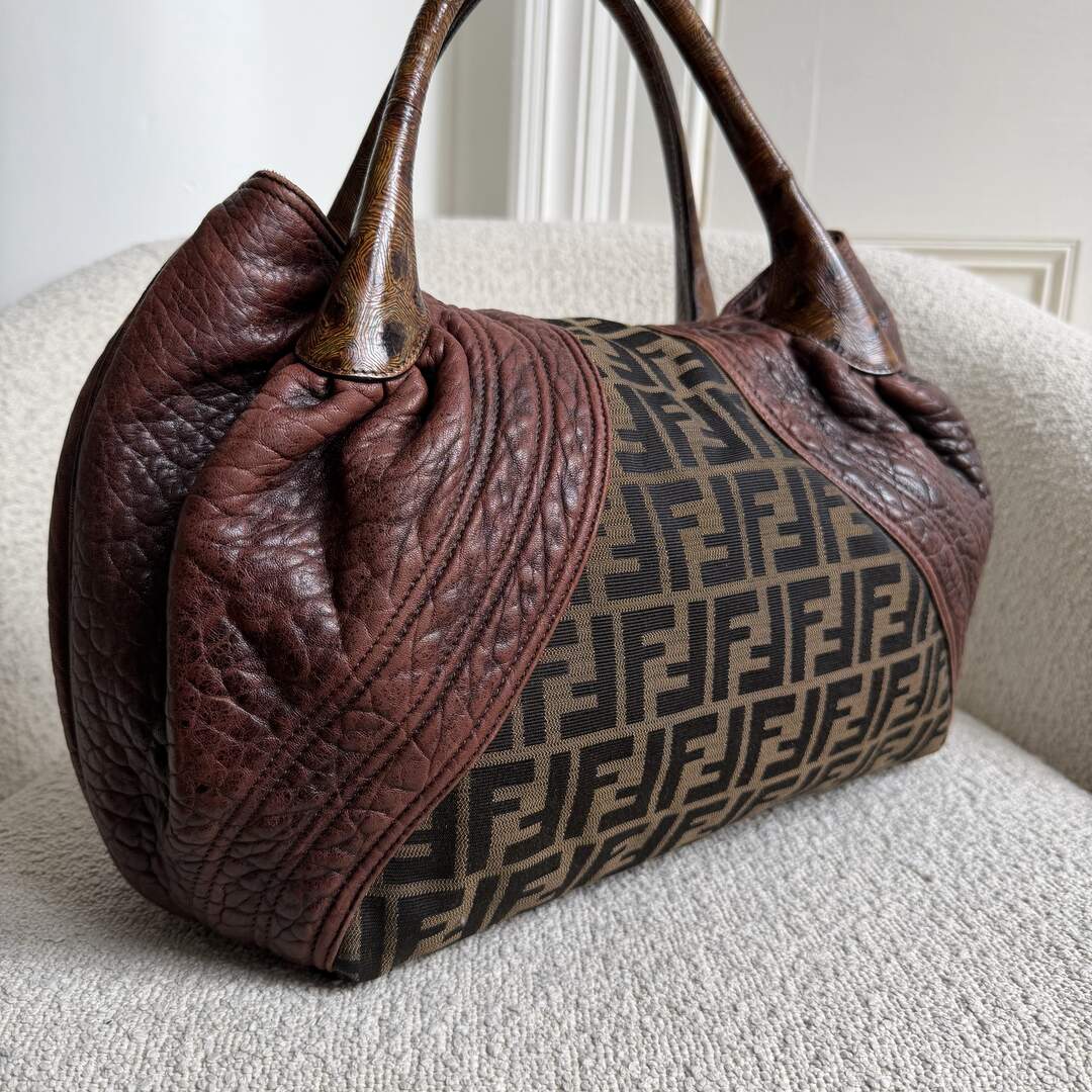 Fendi Zucca Spy Dark Brown Handbag