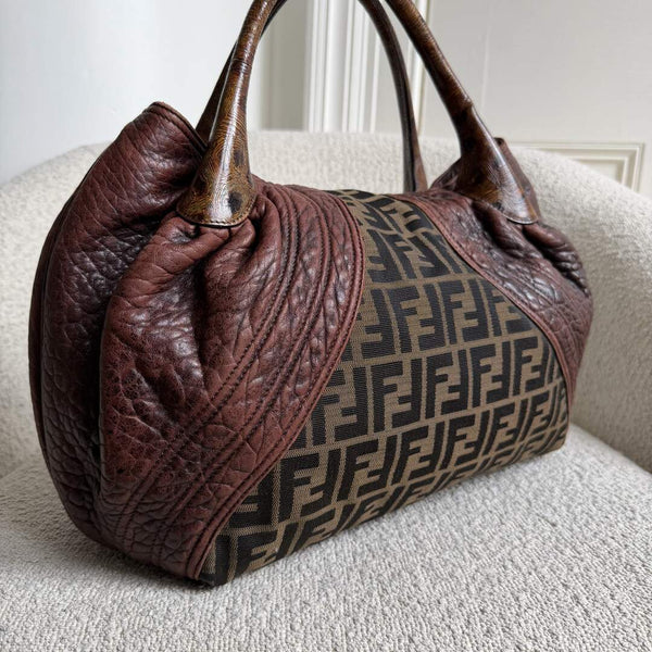 Fendi Zucca Spy Dark Brown Handbag