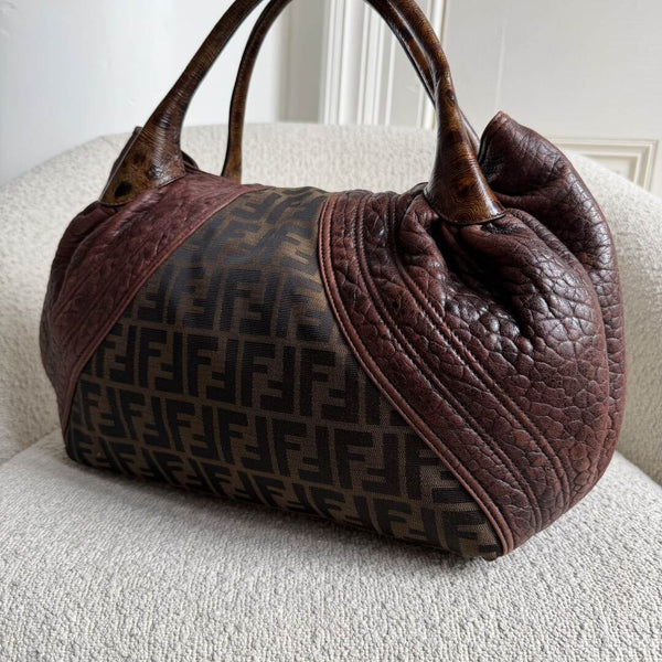 Fendi Zucca Spy Dark Brown Handbag