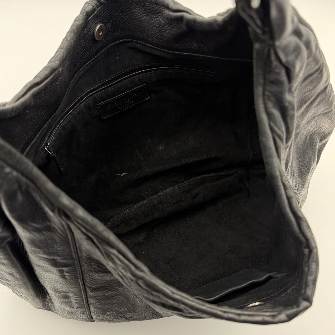 Yves Saint Laurent Mombasa Leather Black Shoulder Bag