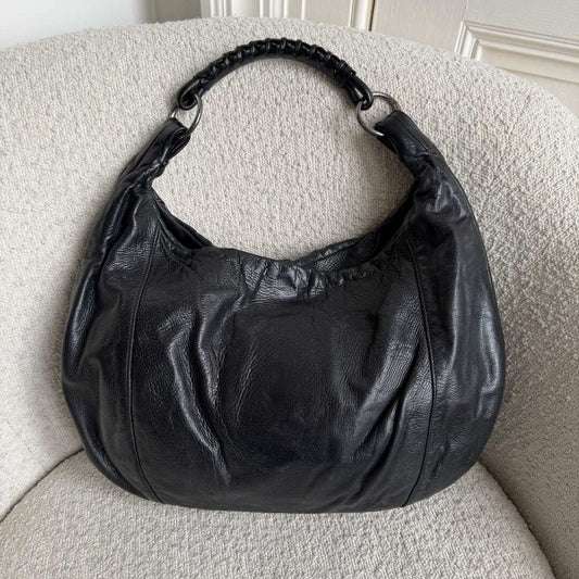Yves Saint Laurent Mombasa Leather Black Shoulder Bag