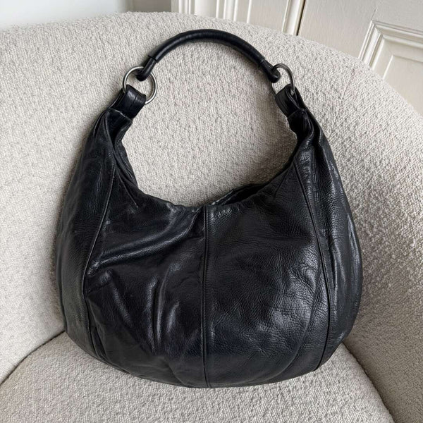 Yves Saint Laurent Mombasa Leather Black Shoulder Bag
