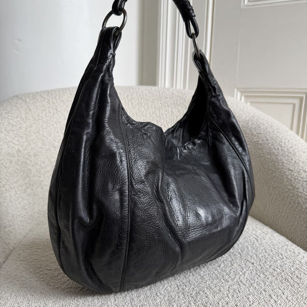 Yves Saint Laurent Mombasa Leather Black Shoulder Bag