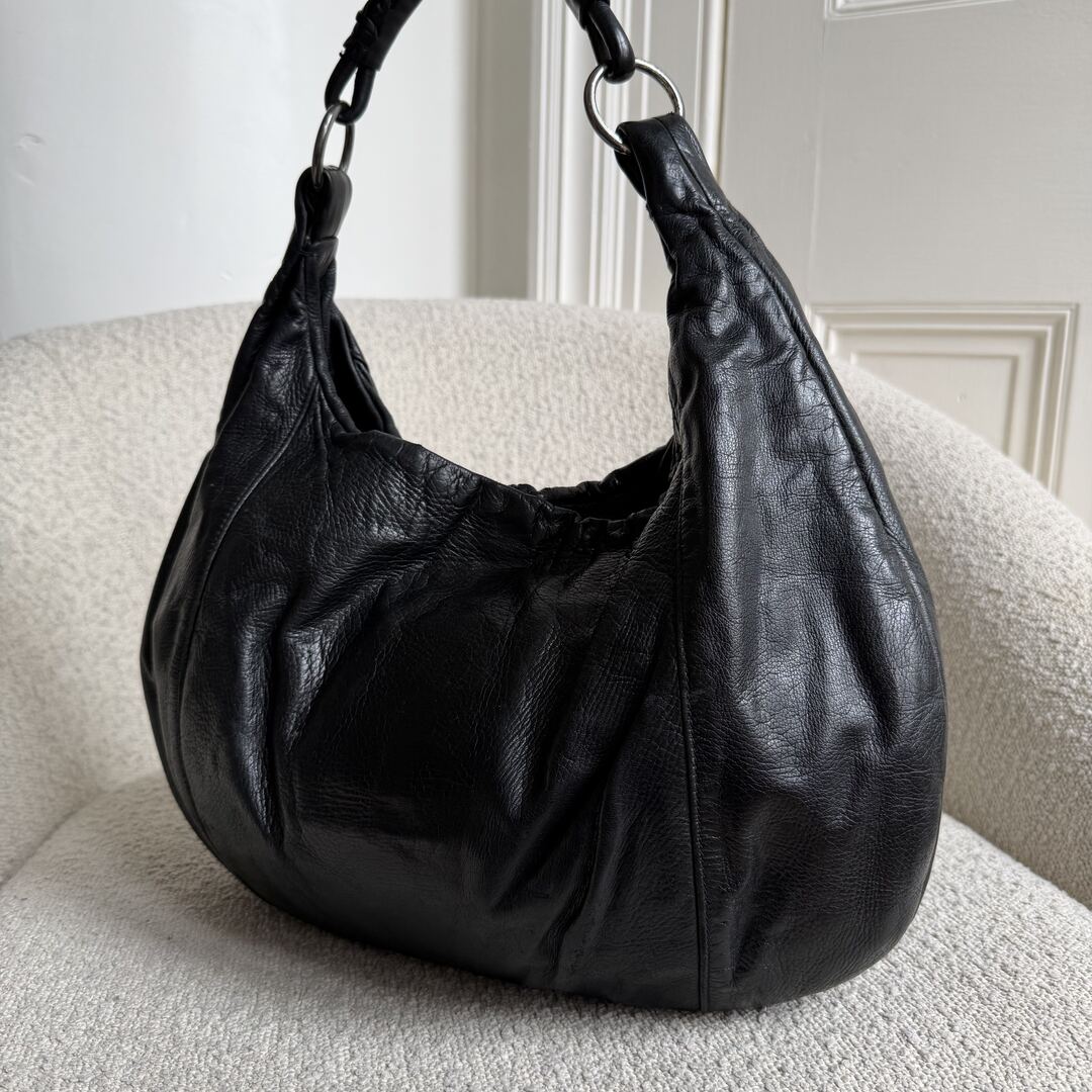 Yves Saint Laurent Mombasa Leather Black Shoulder Bag