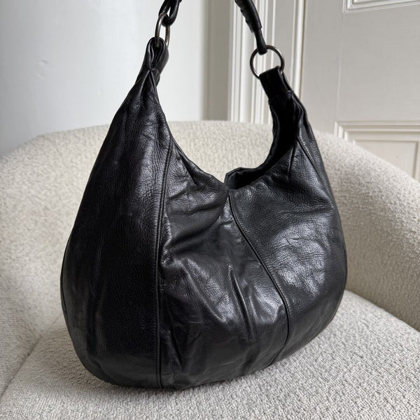 Yves Saint Laurent Mombasa Leather Black Shoulder Bag
