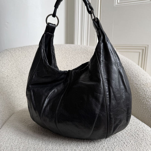 Yves Saint Laurent Mombasa Leather Black Shoulder Bag