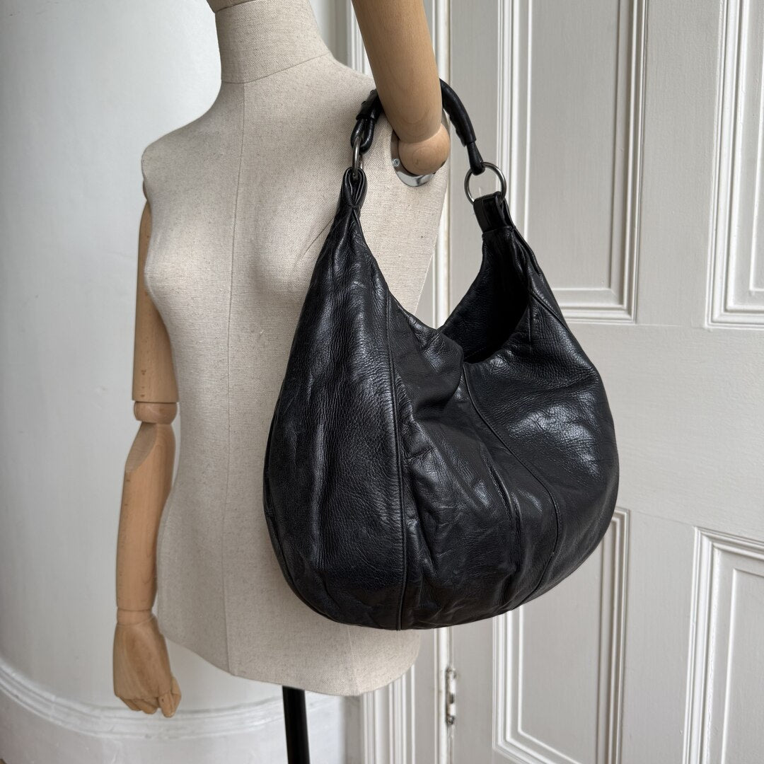 Yves Saint Laurent Mombasa Leather Black Shoulder Bag