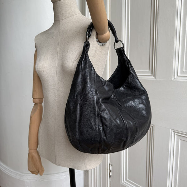 Yves Saint Laurent Mombasa Leather Black Shoulder Bag