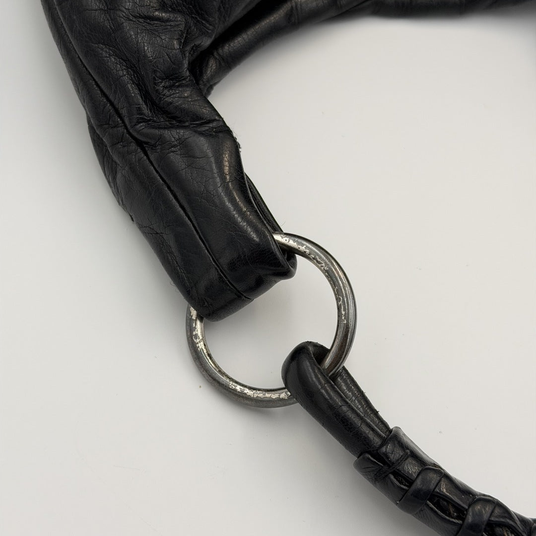 Yves Saint Laurent Mombasa Leather Black Shoulder Bag