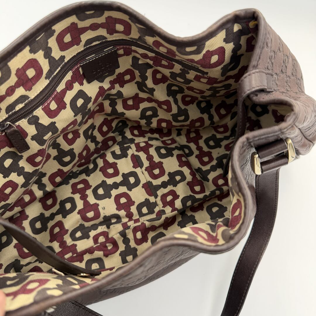 Gucci Guccissima Abbey Leather Brown Tote Bag