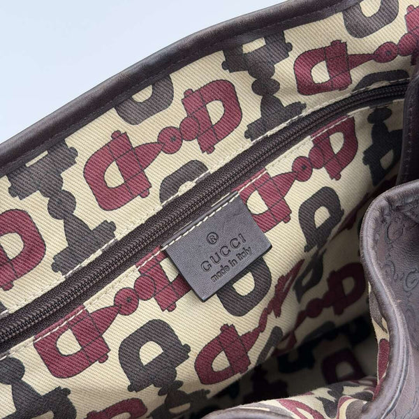 Gucci Guccissima Abbey Leather Brown Tote Bag