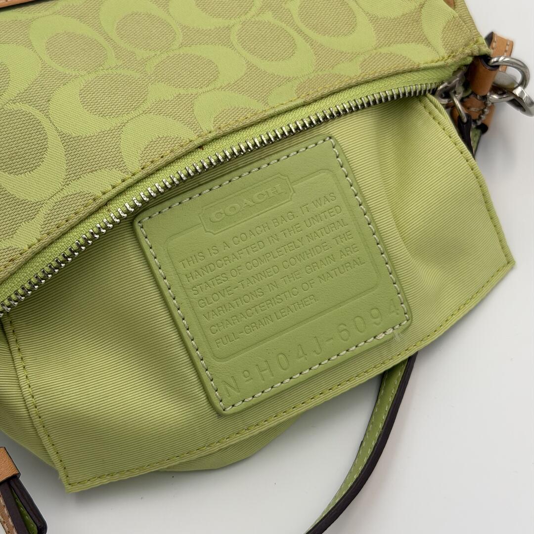 Coach Signature Demi Green Shoulder Bag