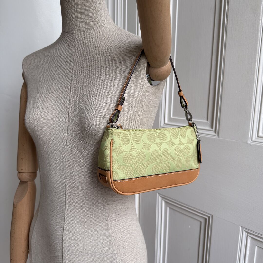 Coach Signature Demi Green Shoulder Bag