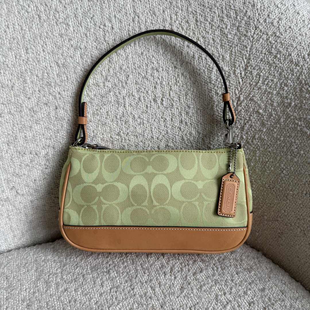 Coach Signature Demi Green Shoulder Bag