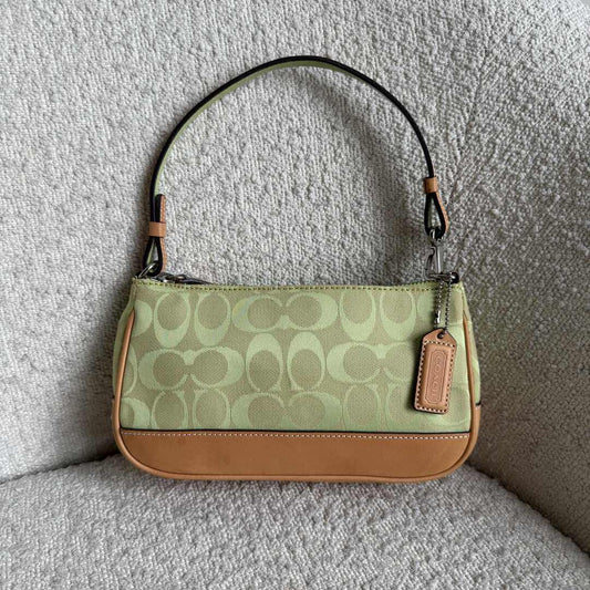Coach Signature Demi Green Shoulder Bag