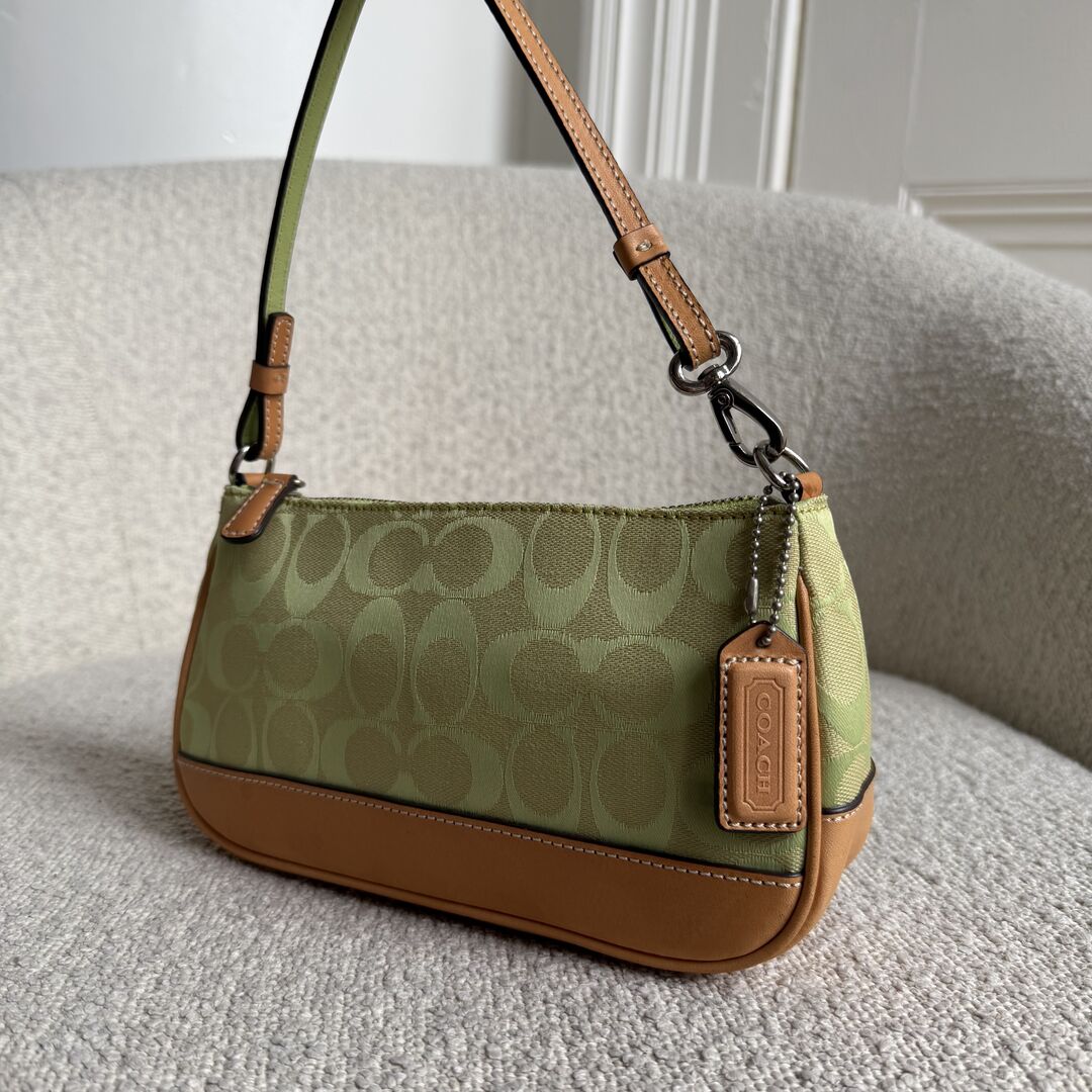 Coach Signature Demi Green Shoulder Bag