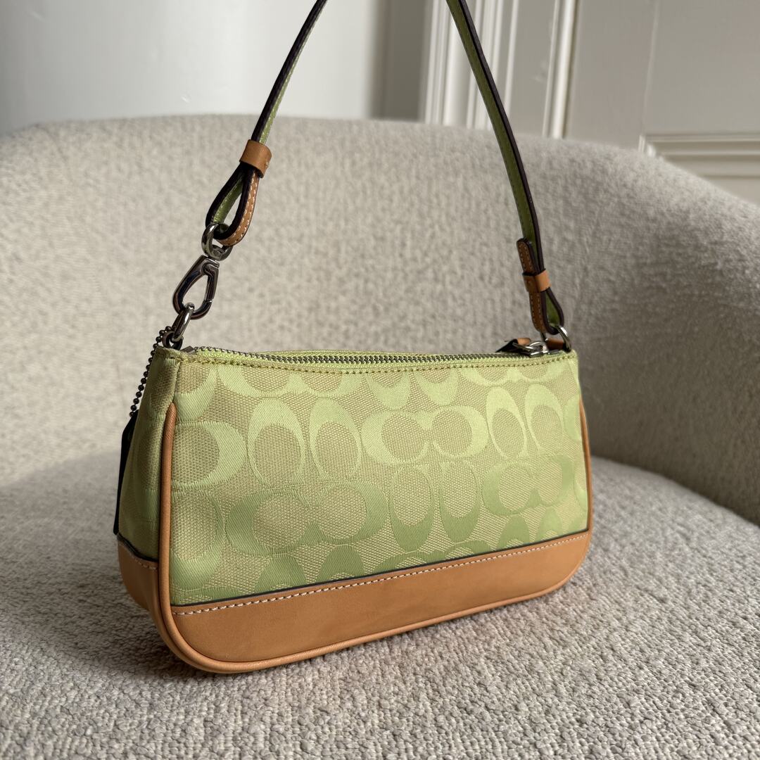 Coach Signature Demi Green Shoulder Bag