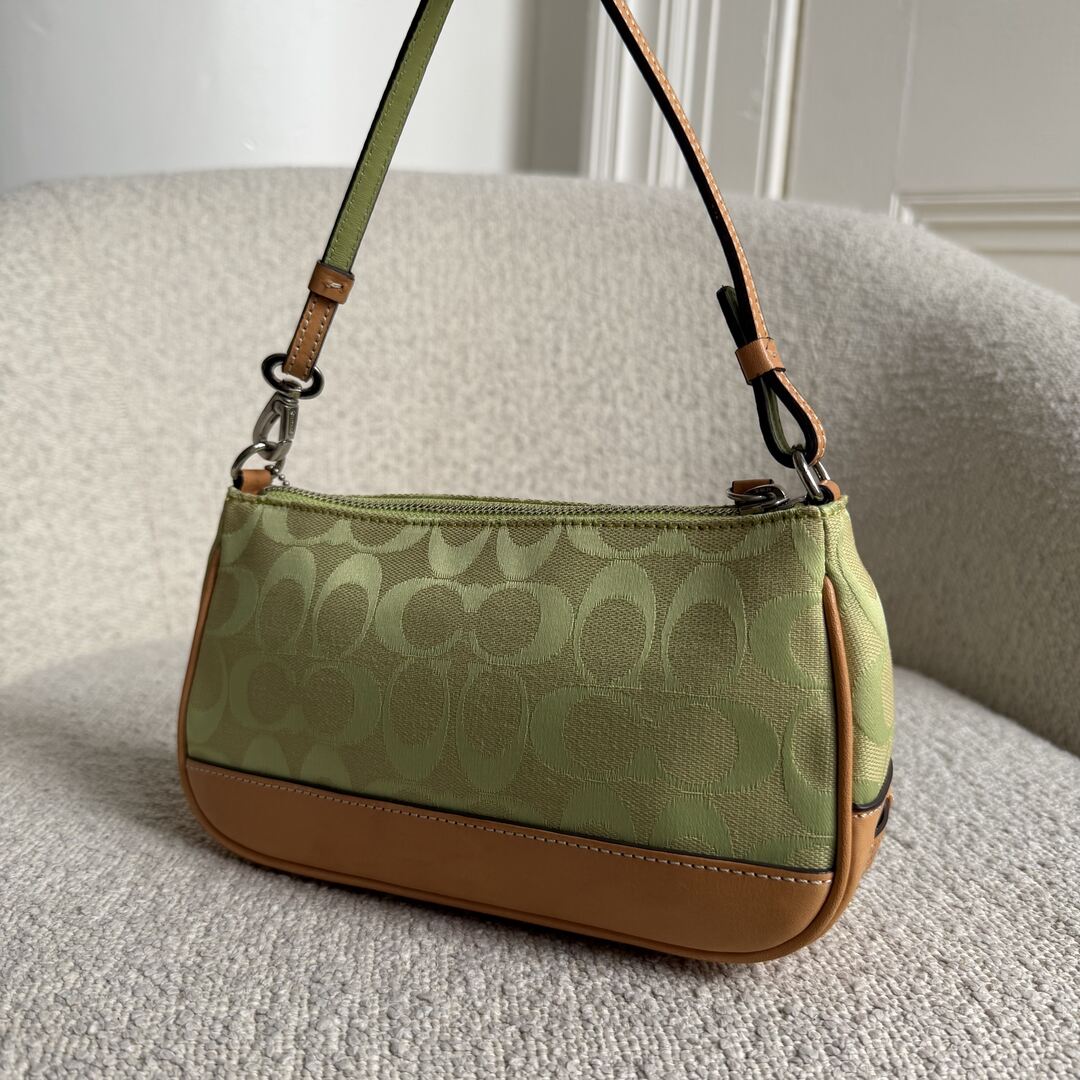 Coach Signature Demi Green Shoulder Bag