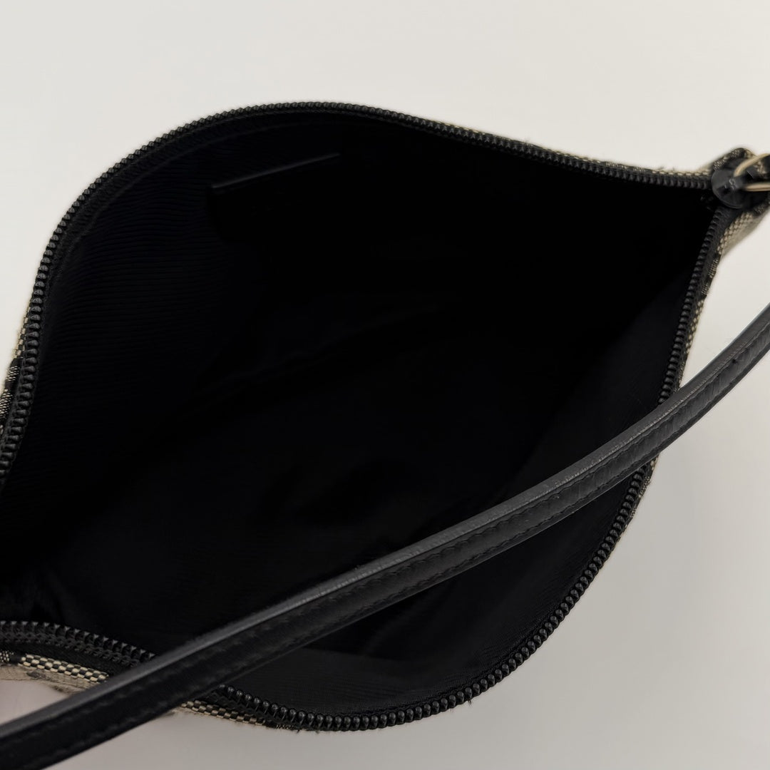 Gucci GG Monogram Black Boat Pochette Handbag