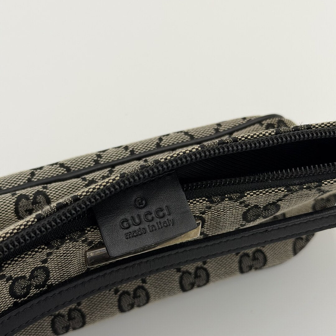 Gucci GG Monogram Black Boat Pochette Handbag