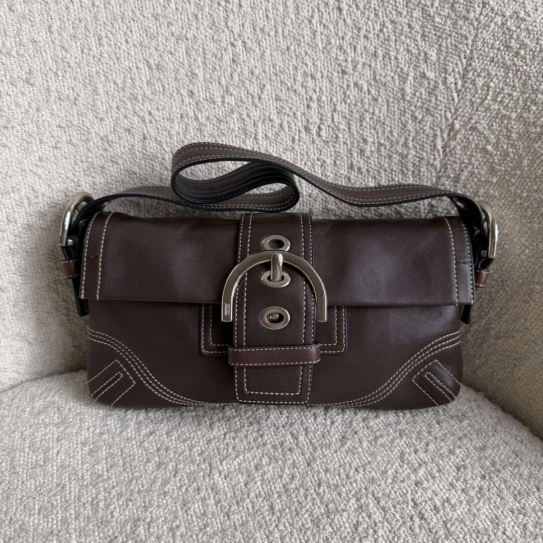 Coach Mini Soho Leather Dark Brown Shoulder Bag