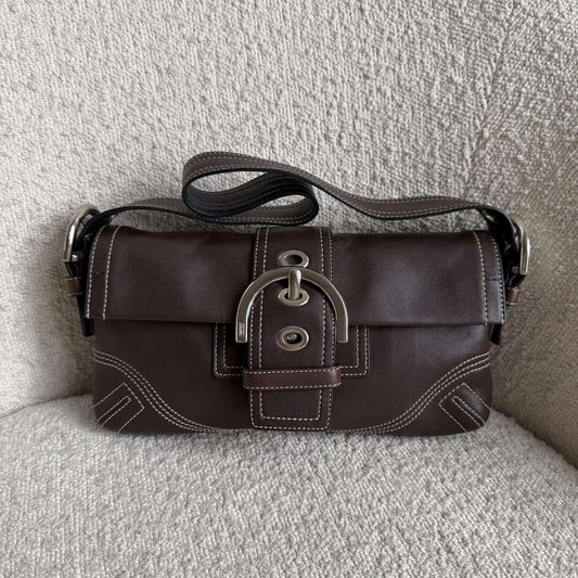 Coach Mini Soho Leather Dark Brown Shoulder Bag