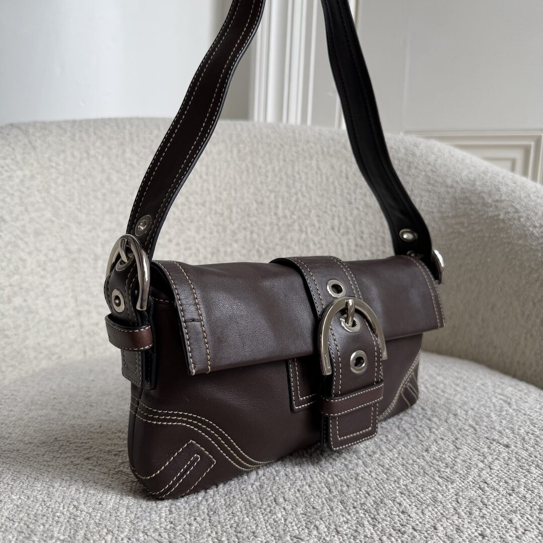 Coach Mini Soho Leather Dark Brown Shoulder Bag
